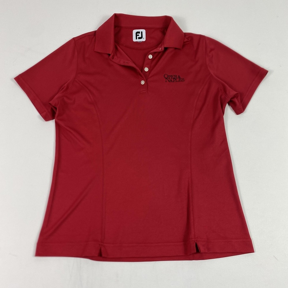 FootJoy Polo Shirt Womens Medium Red Opera Naples Golf Performance Stretch